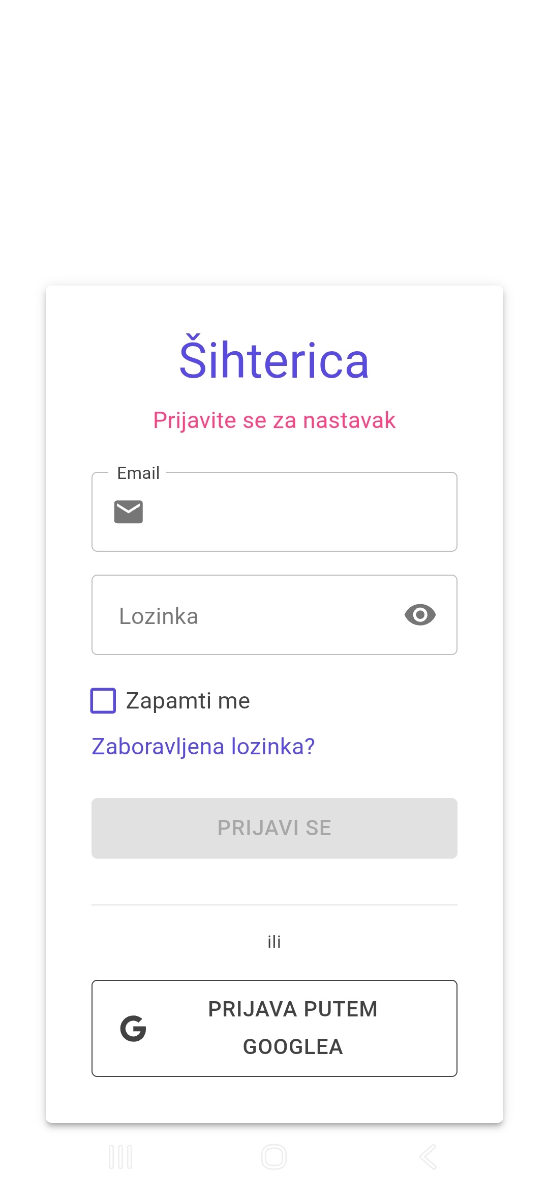 Mobilni korak 2 - unos dolaska i odlaska
